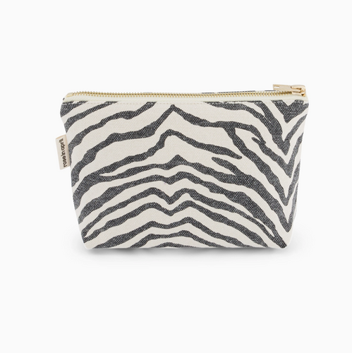 zip pouch in zebra