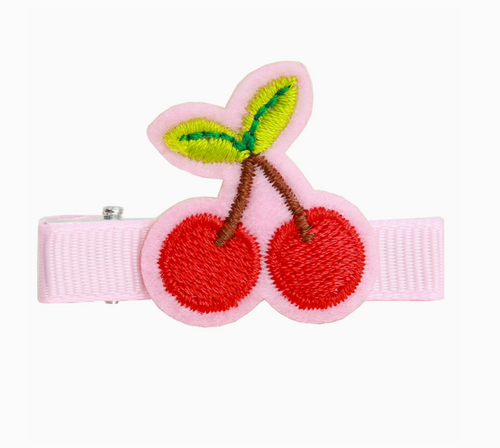 pink cherries hair clip