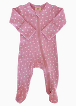 pointelle footie in pink floral