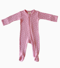 pointelle footie in pink floral
