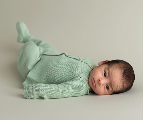 newborn knit set in mint