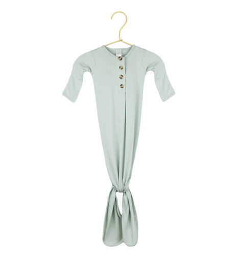 knotted gown in seafoam