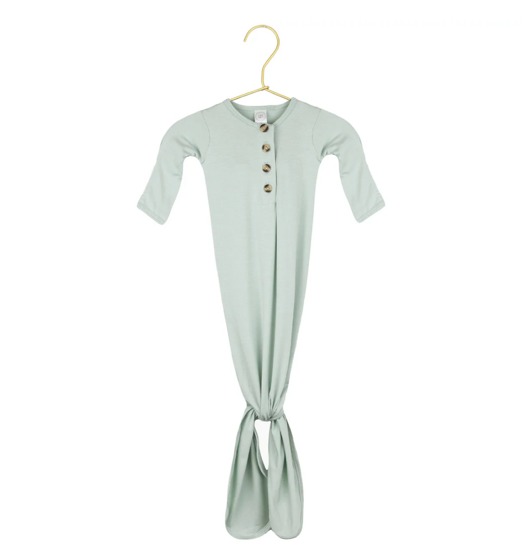 knotted gown in seafoam