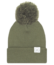 beanie with pom - moss