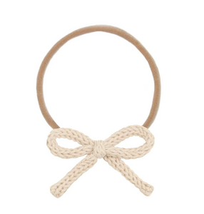 crochet bow headband - oat