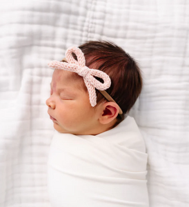 crochet bow headband - ballet