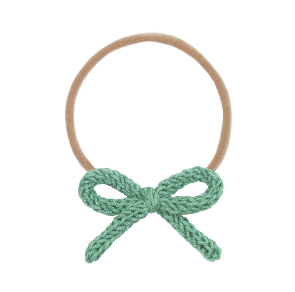 crochet bow headband - jade