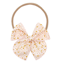 heirloom bow headband - blush floral