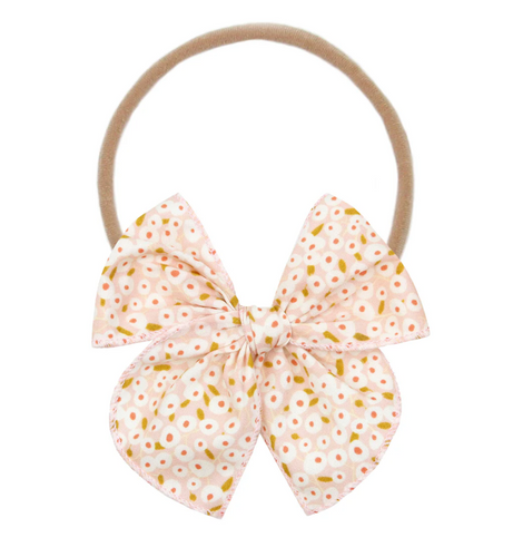 heirloom bow headband - blush floral