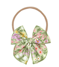 heirloom bow headband - sage floral