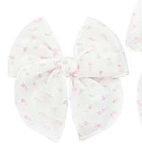 heirloom bow clip - pink swiss