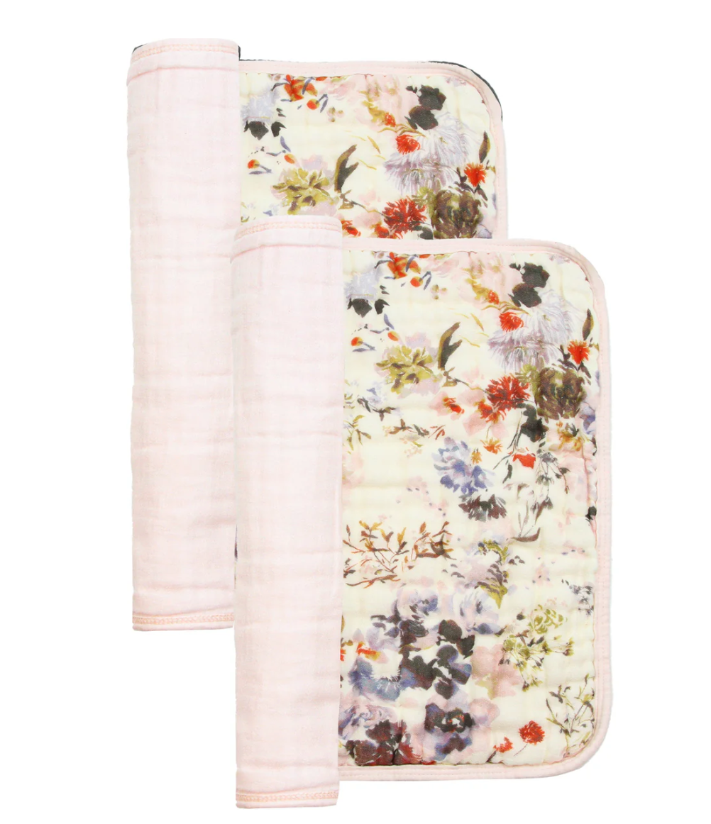 cloud muslin™ burp 2 pack - nellie/blush