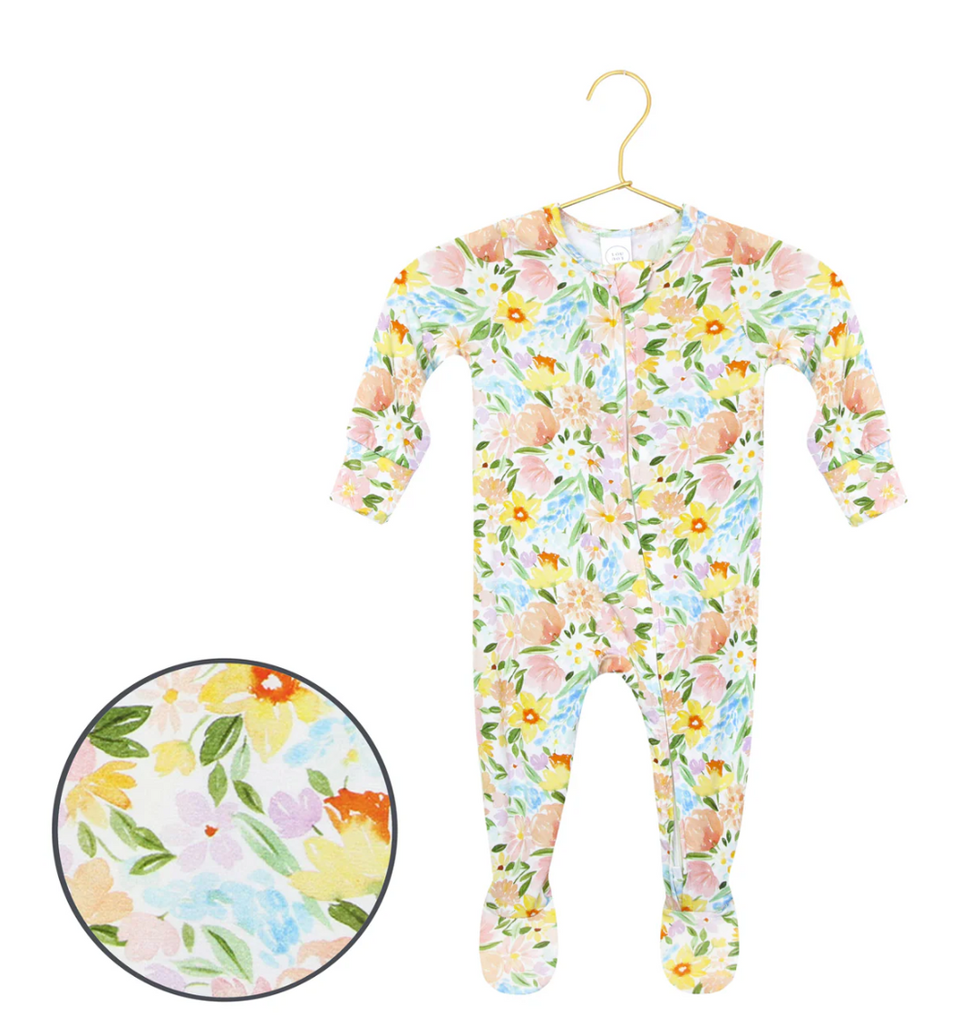 zippered footie in matilda