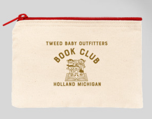 tweed bookclub zip pouch