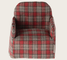 red checker chair