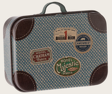 blue suitcase tiny travel (empty)