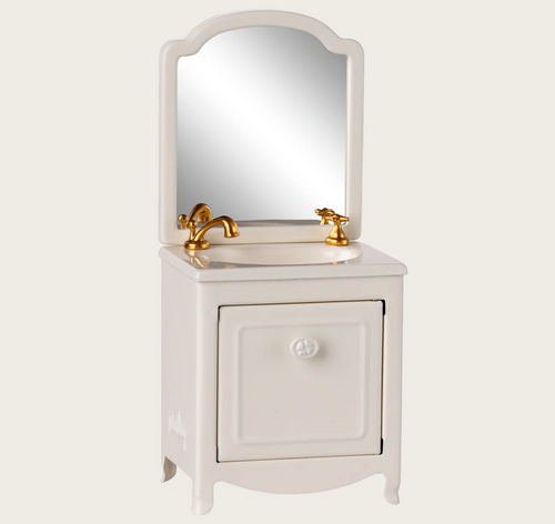 sink dresser with mirror off white
