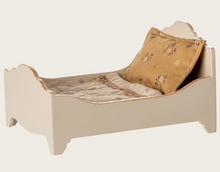 off white wood bed