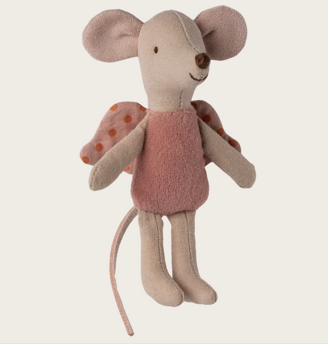 little fairy mouse in rose dots