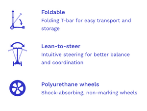 mini foldable LED scooter: purple