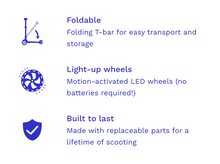 (FINAL SALE/NO SHIP) maxi foldable LED scooter: purple