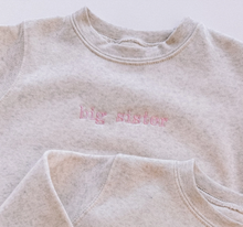embroidered big sister sweatshirt