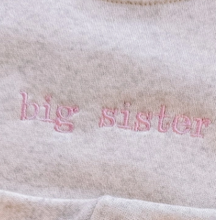 embroidered big sister sweatshirt