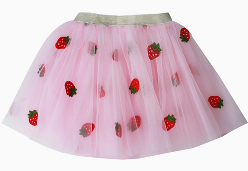 strawberry embroidered tutu