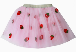 strawberry embroidered tutu