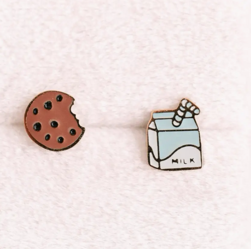 milk and cookies earrings