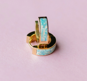 ocean blue opal huggies