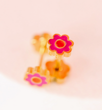 tiny pink flower earrings