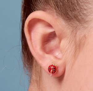 clip on earrings: ladybugs