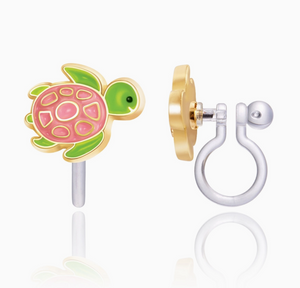 clip on earrings: turtle