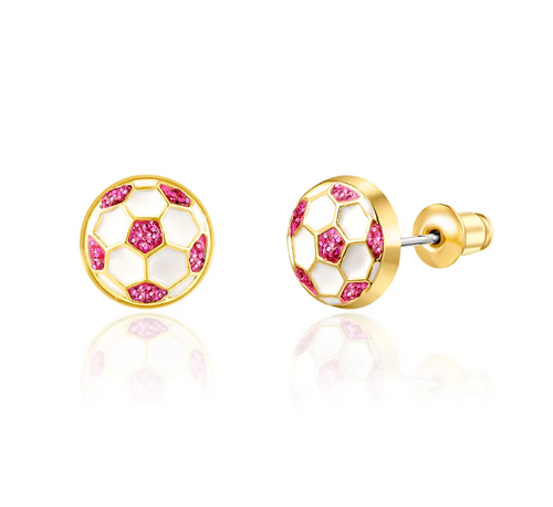 stud earrings: soccer balls