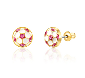 stud earrings: soccer balls