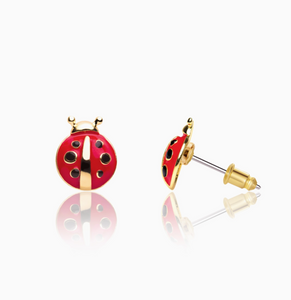 stud earrings: ladybugs