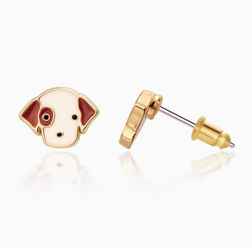 stud earrings: puppies