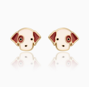 stud earrings: puppies