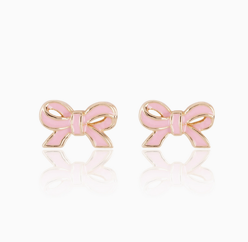 stud earrings: pink bows