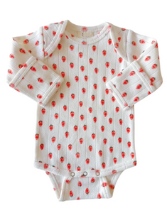 strawberries pointelle onesie