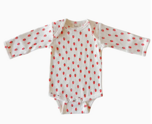 strawberries pointelle onesie