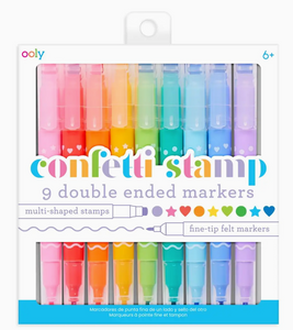 confetti stamp double-end markers