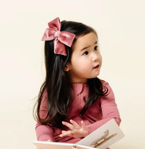 velvet hair clip - rose