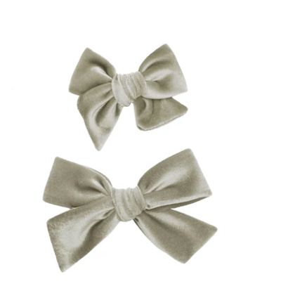 velvet hair clip - pewter