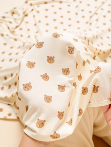 bubble romper in teddy