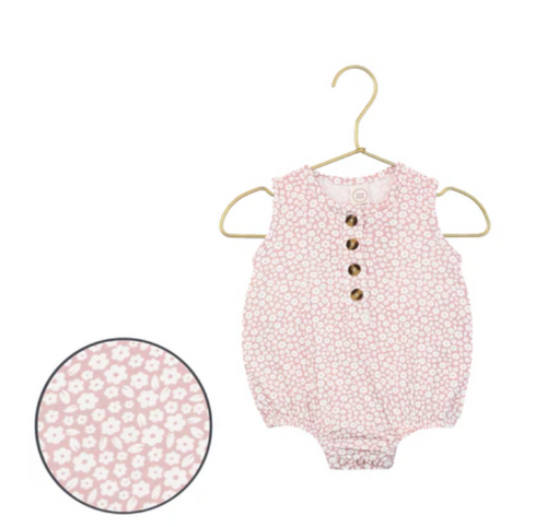 bubble romper in flora