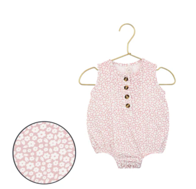 bubble romper in flora