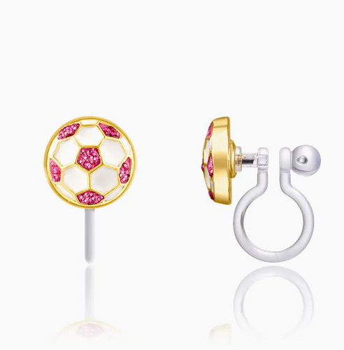 clip on earrings: soccer