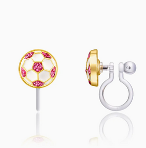 clip on earrings: soccer